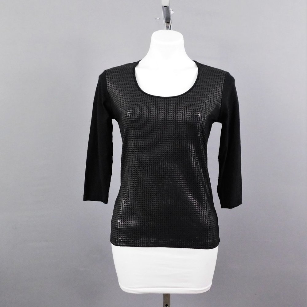 New York & Company Women Shirt Black S